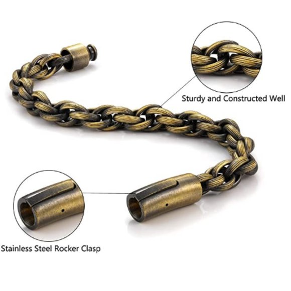 Great Brushed Bronze Link Bracelet - Picture 6 of 6